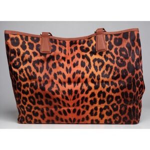 JPK Paris 75 Womens Tote Bag Leopard Print Brown Shoulder Handbag Large